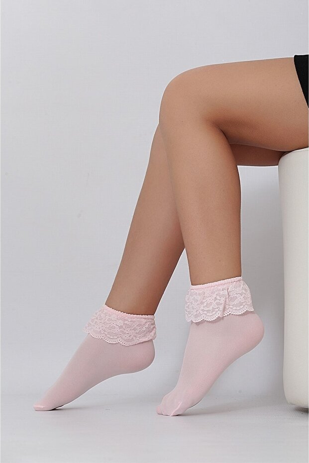 Dantelli Soket Çorap - 1