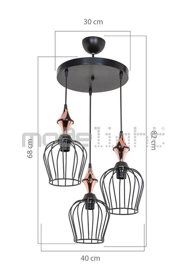 Akses Küre / Karo 3lü Lena Avize - 4