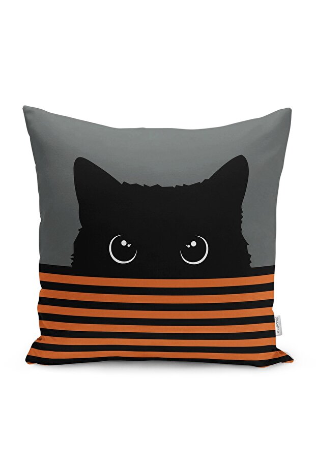 Orange Striped Carat Design Decorative Pillow Cushion Cover