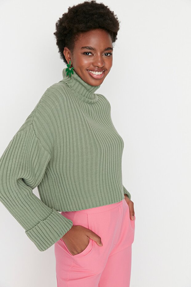 Mint Kurzer Basic Strickpullover TWOAW22KZ0223 - 1