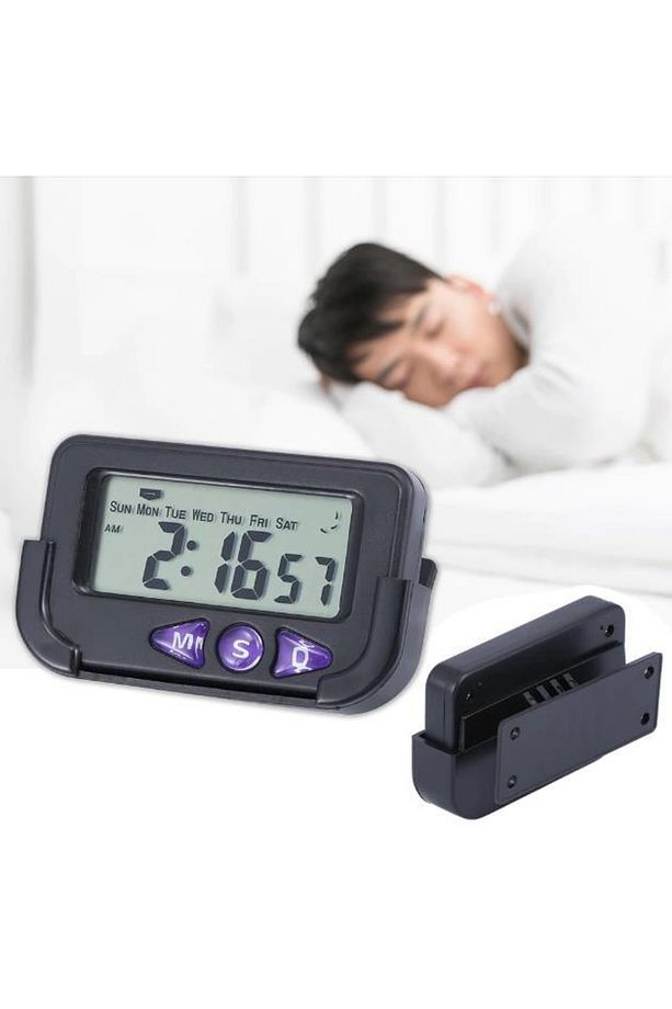 Yapıkanlı Ve Masaüstü Stantlı Alarlı Kronometreli Mini Dijital Saat - 2