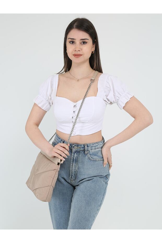 Bej Çapraz Portföy Çanta - 3