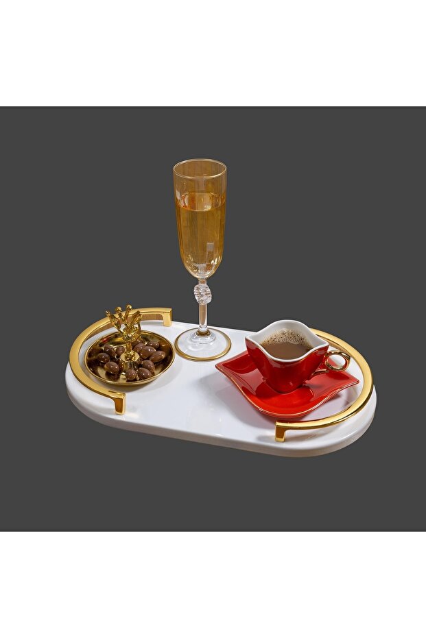Veys- Promise & Engagement & Presentation Tray - Tea Coffee Tray - Oval - White