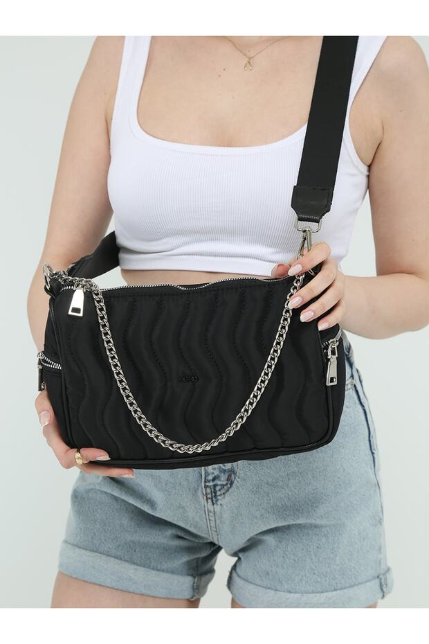 Siyah Bondit Çapraz Çanta - 3