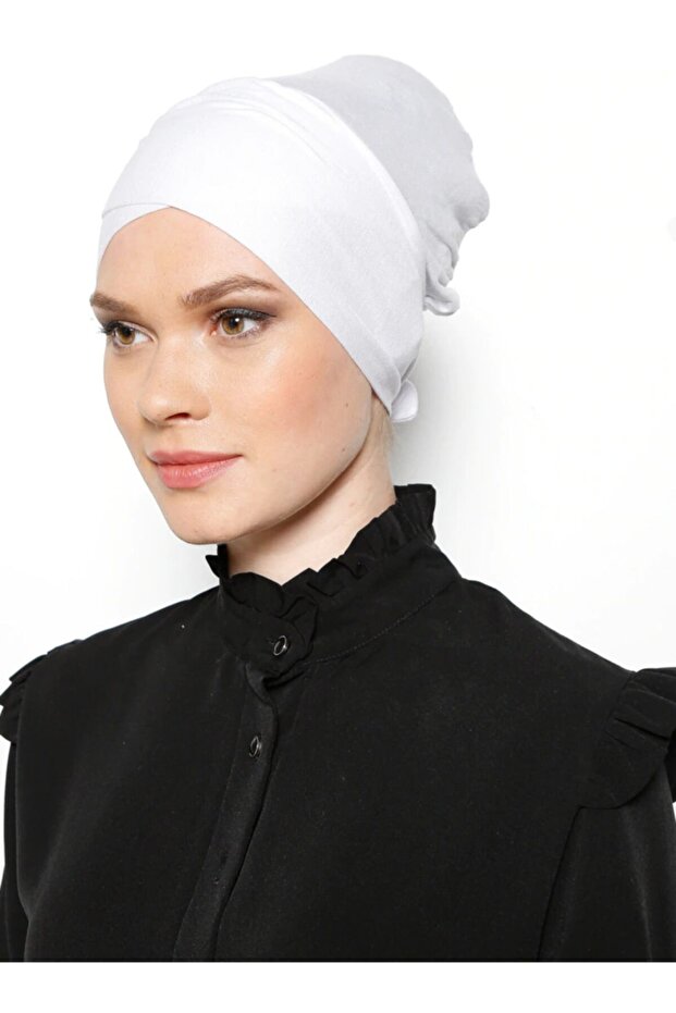 بونيه بأربطة متقاطعة مقاس XL - أبيض -