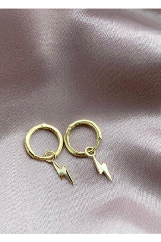 925 Ayar Gümüş Şimşek Küpe - 1