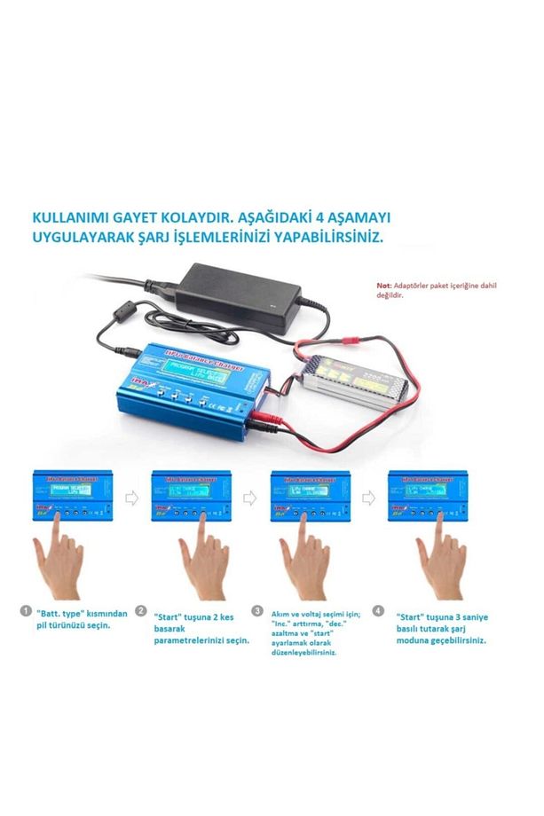 Imax B6 80w Rc Lityum Pil Şarj Cihazı 18650 Lityum Pil Şarj - 2