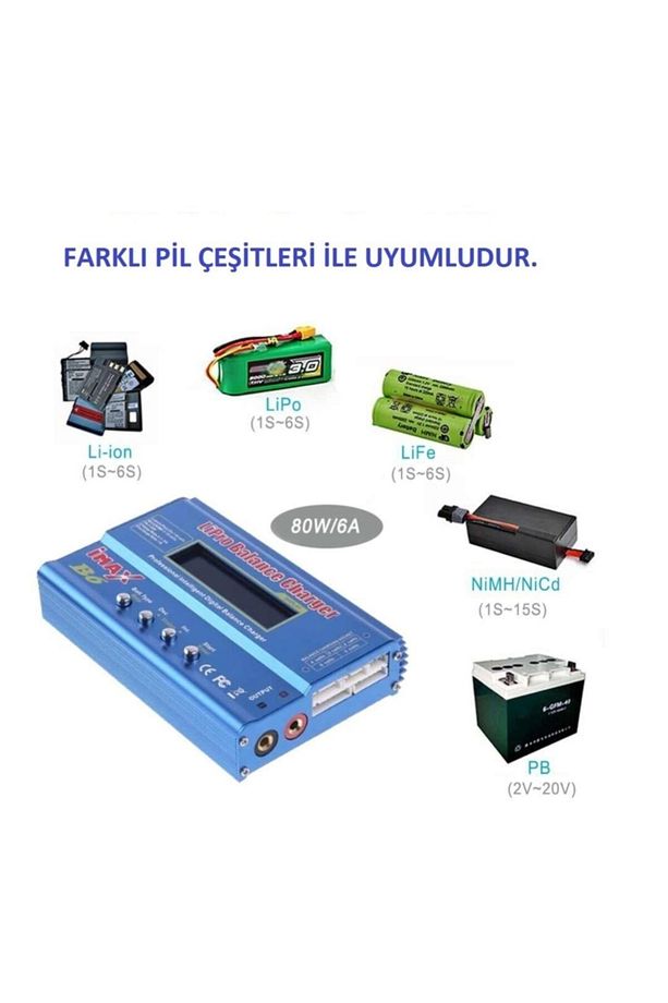 Imax B6 80w Rc Lityum Pil Şarj Cihazı 18650 Lityum Pil Şarj - 3