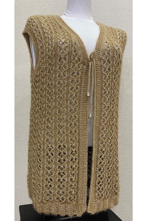 Heart Knitted Silvery Crystal Dowry Women's Vest