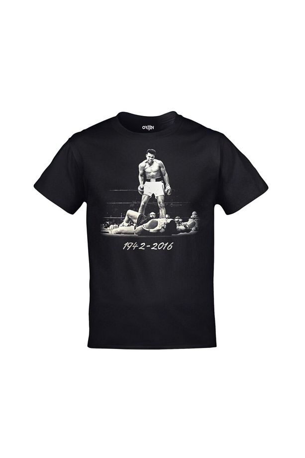 Unisex Siyah Muhammed Ali Float Like A Butterfly Sting Like A Bee Baskılı T-Shirt - 1