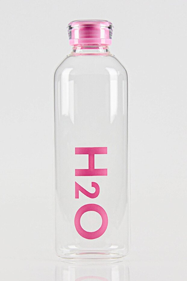 Favorim Home Glass Flask H2O Borosilicate Water Bottle 1000 ml Pink