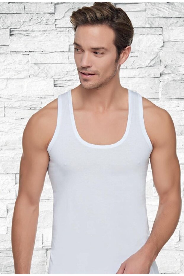 Men's White Combed Cotton Undershirt, 6-pack