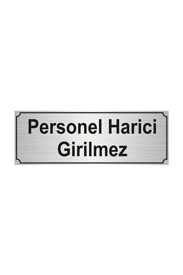 Staff External Entrance Metal Warning Direction Sign 10Cmx20Cm Silver Color