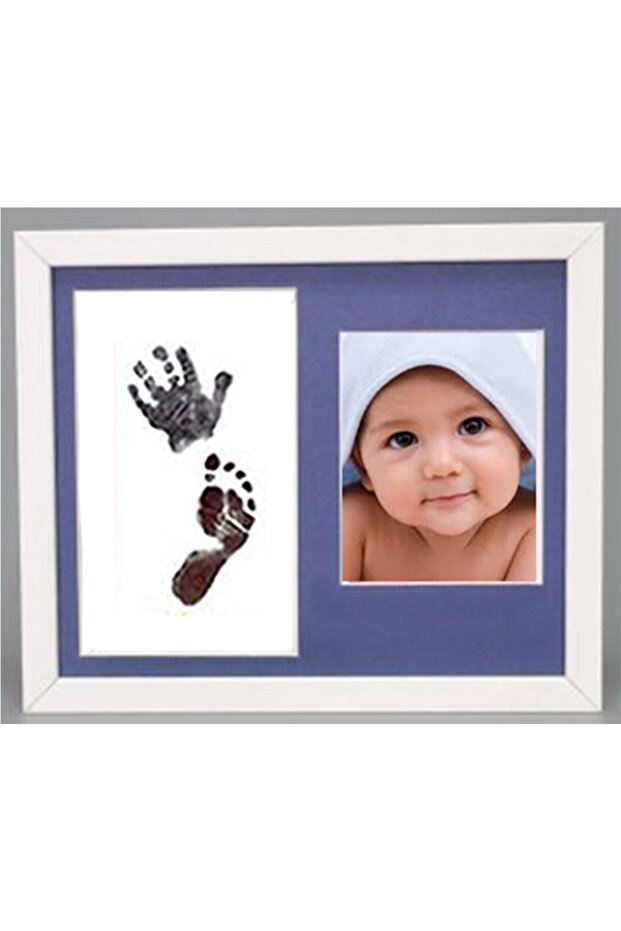 White Framed, Illustrated Inkless Print Hand - Footprint Collection Set