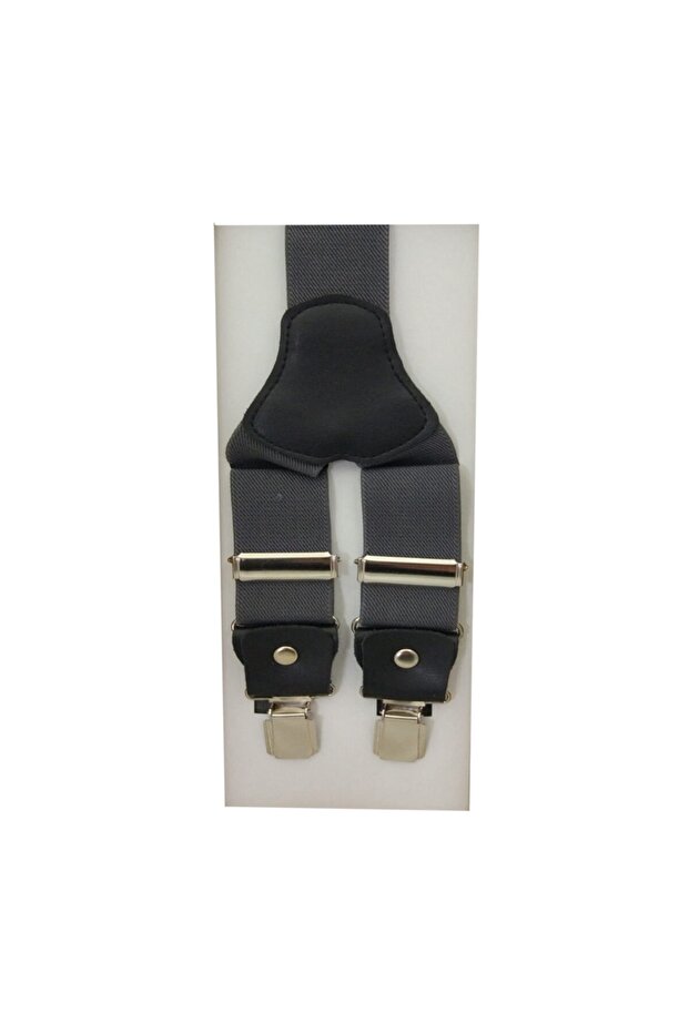 Luxury Gray Trouser Hanger with Leather Ends with Metal Clips