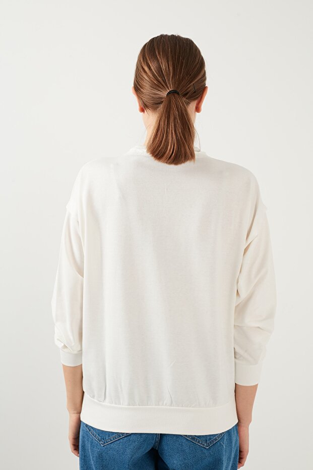 Bisiklet Yaka Basic Örme Sweat Kadın Sweat 5413012 - 4