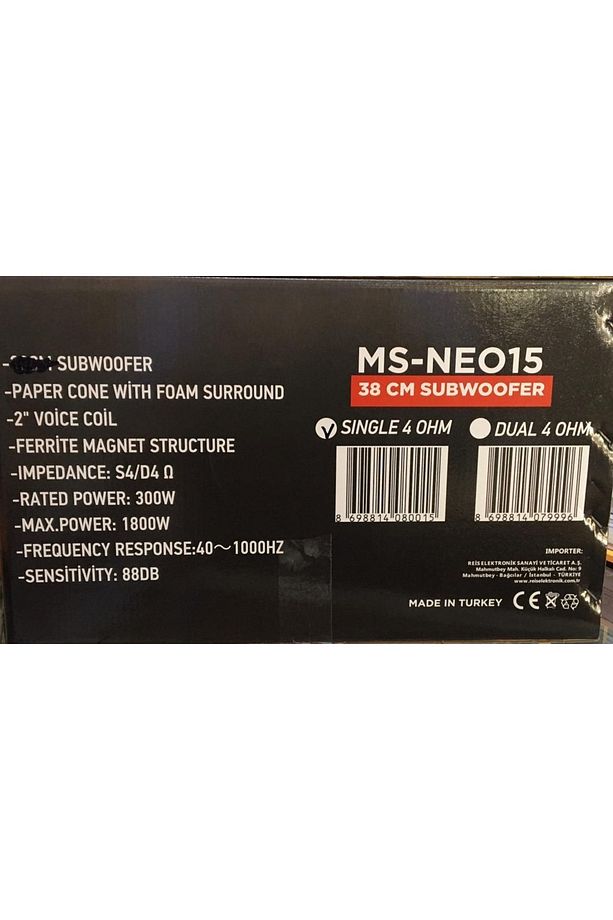 Ms-neo15 38 Cm Subwoofer Bas 1800 Watt Maximum Power - 3