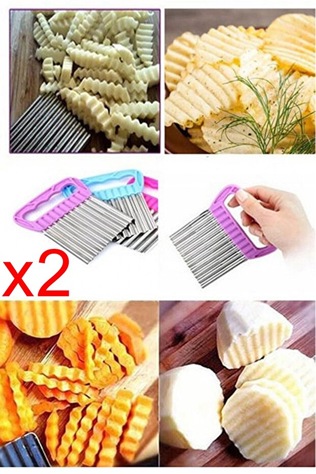 2 Pieces Chips Chopper Shaped Vegetable and Fruit Slicer Mtf.02884.00