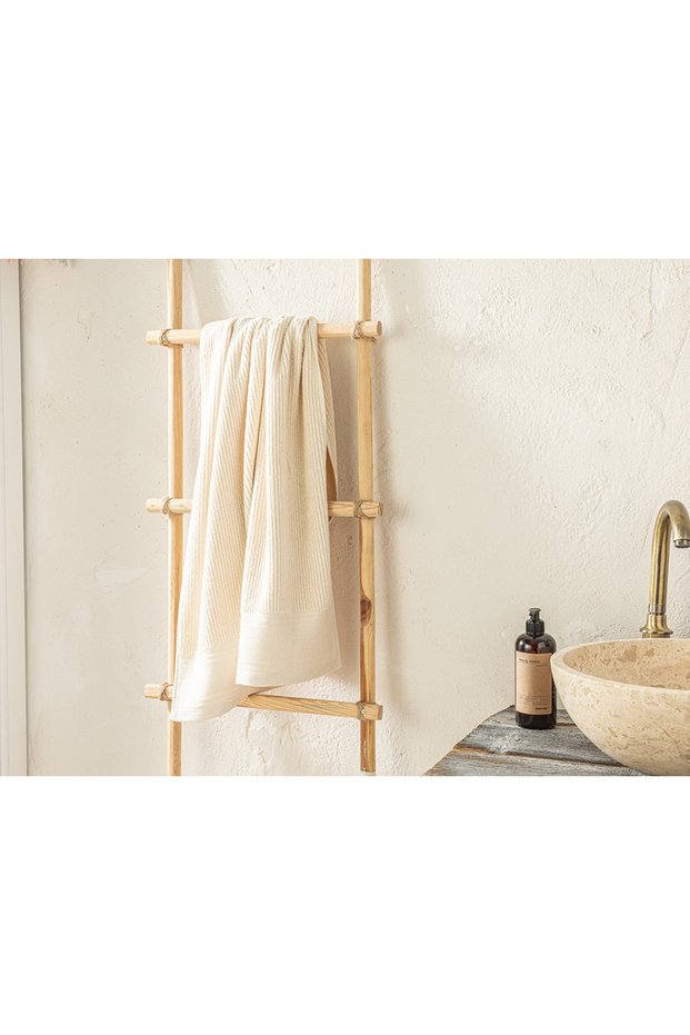 Natura Stripe Cotton Bath Towel 70X140 cm Beige