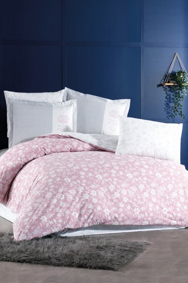 Carmen Poplin Single Duvet Cover Set - Dried Rose