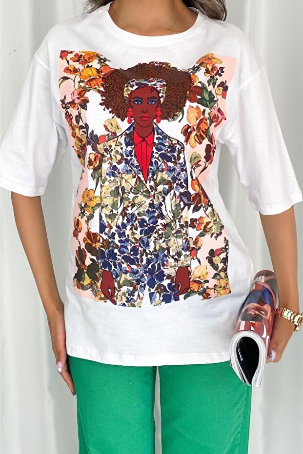 Women's Printed Design Cotton T-Shirt
