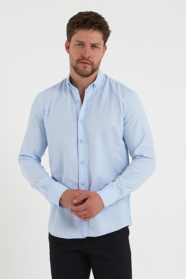 Men's Slim Fit Oxford Button Collar Shirt