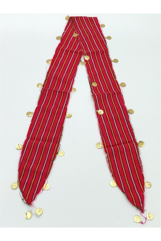 Black Sea Local Yellow Lira Decorated Red Kesan Hair Band Bandana Scarf