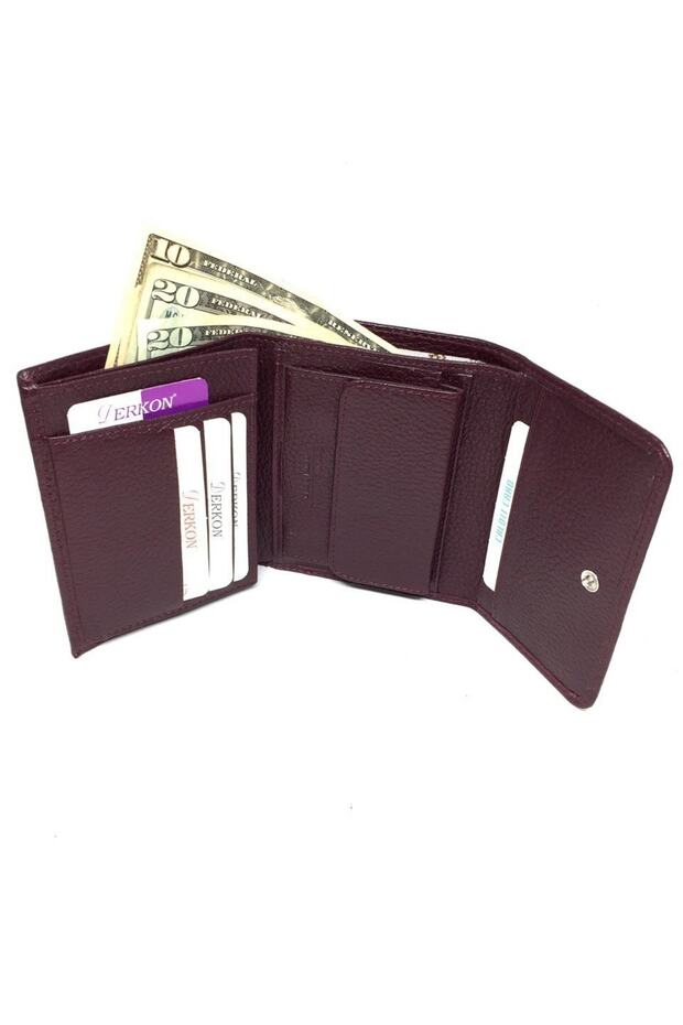 Claret Red Wallet with Mini Coin Compartment