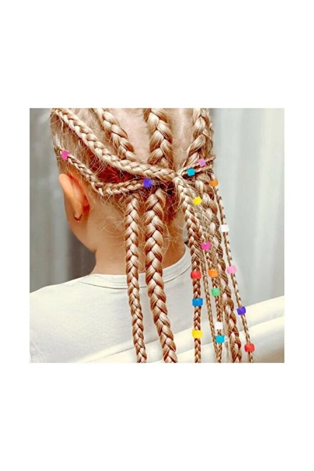 -100 خرزة ضفائر شعر ملونة