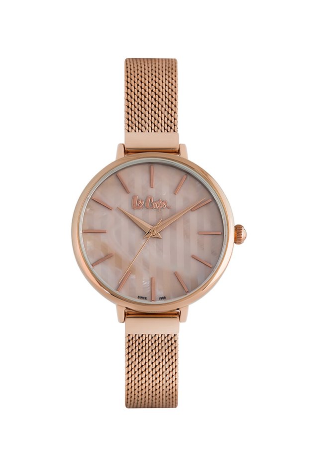 Rose-gold Steel Stylish Women's Wristwatch with Strap (24 MONTHS WARRANTY) Lc06815.410