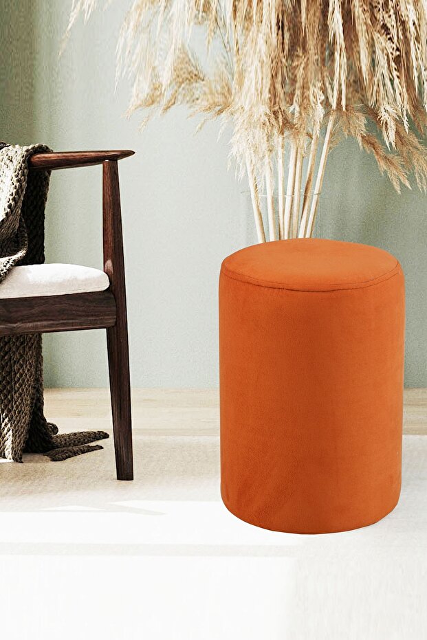 Soho Silindir Puf Turuncu Kiremit - 1