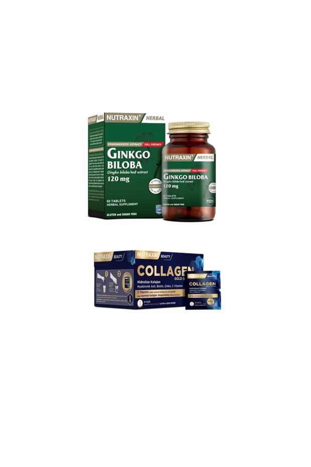 Ginkgo Biloba 60 Tablets + Hydrolyzed Collagen Powder 30 Sachets