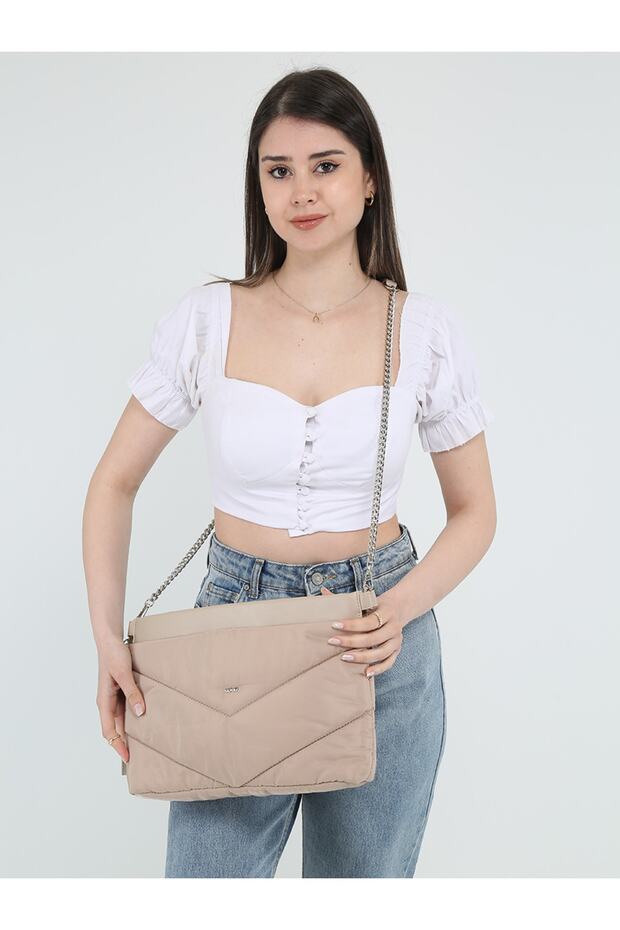Bej Çapraz Portföy Çanta - 2