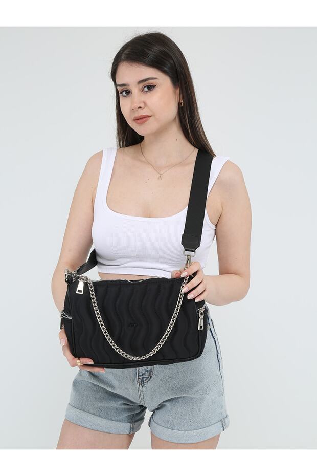 Siyah Bondit Çapraz Çanta - 1