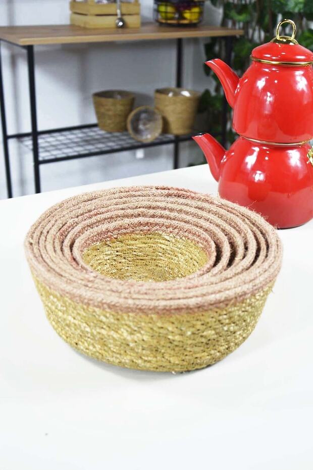 7 Parça Hasır Sepet - 1