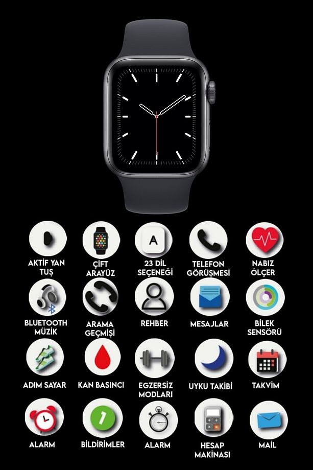 Watch7 Hw16 Premium Series Son Sürüm Akıllı Saat Smartwatch Ip67 Suya Dayanıklı Ios Android Uyumlu - 2