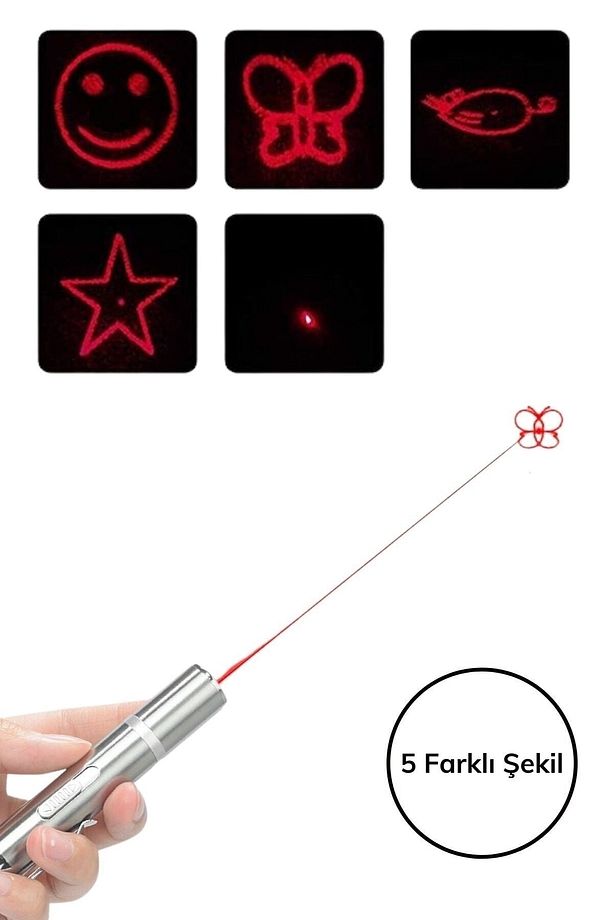 Usb Ile Şarj Edilebilen 3 In 1 Lazer Pointer Uv El Feneri + El Feneri Kırmızı Işık + Beyaz Meşale - 6