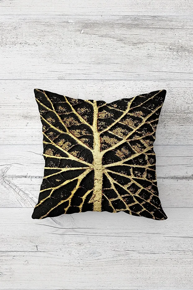 Gold Tree Trunk Pattern Veined One Side Printed Hidden Zipper Throw Pillow Sofa Pillow Case - 1