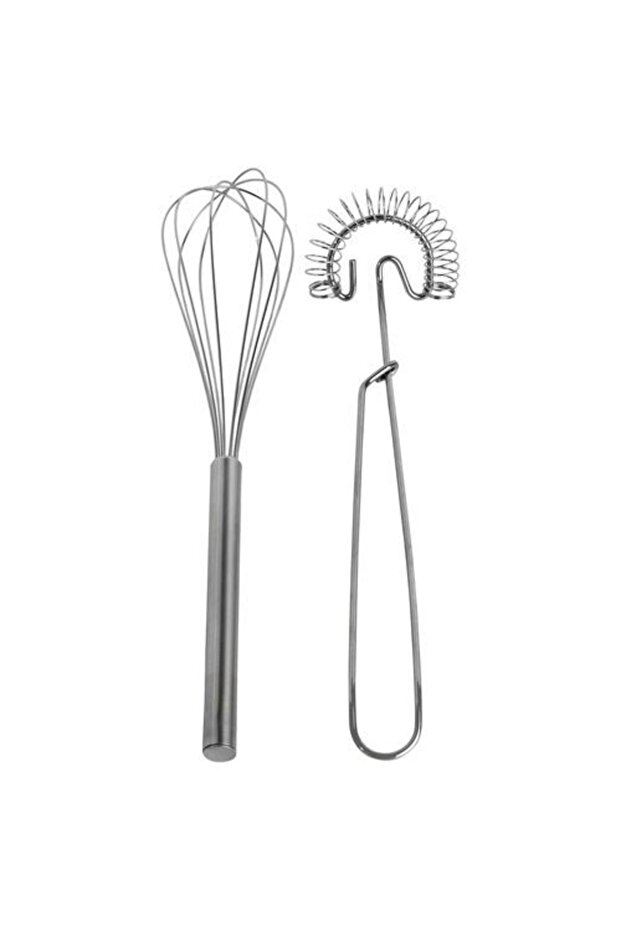 Whisk Set Practical Kitchen Utensils Set of 2 Stainless Steel 26 Cm Dishwasher Safe