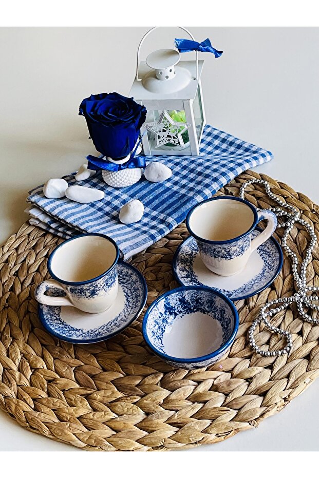 Mother's Day Special Blue Marine Coffee Cup Set for 2 People