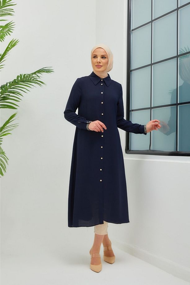 Kolu Taş Detaylı Tunik - 4
