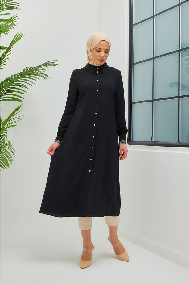 Kolu Taş Detaylı Tunik - 4