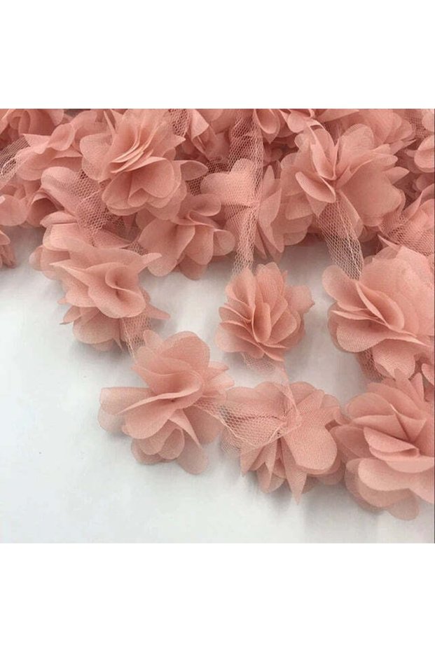 Ribbon Chiffon Flower 9 Meters in BallLaser Cut Tulle Flower Powder