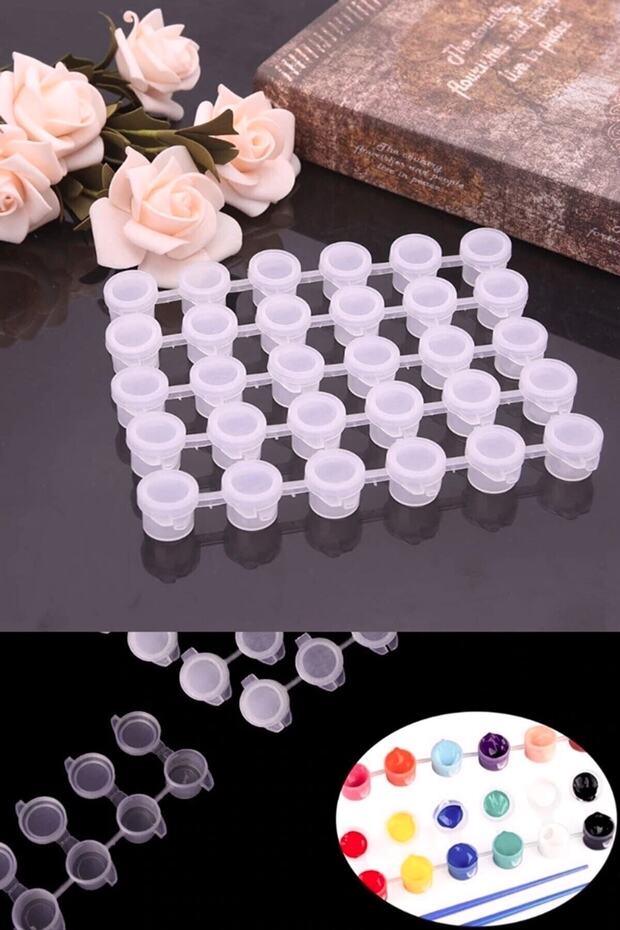 Plastik Boya Kutusu 12 Göz 3ml Küçük Boy , Boncuk Kutusu , Lens Kutusu , Boya Kutusu - 5