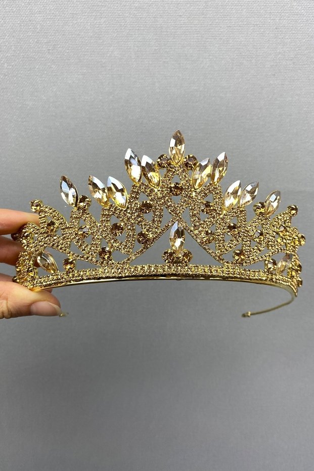 Lilya Bridal Henna Tiara and Earrings for the Most Special Days – Crown, Crystal Stone, Stylish Model, Bridal Tiara