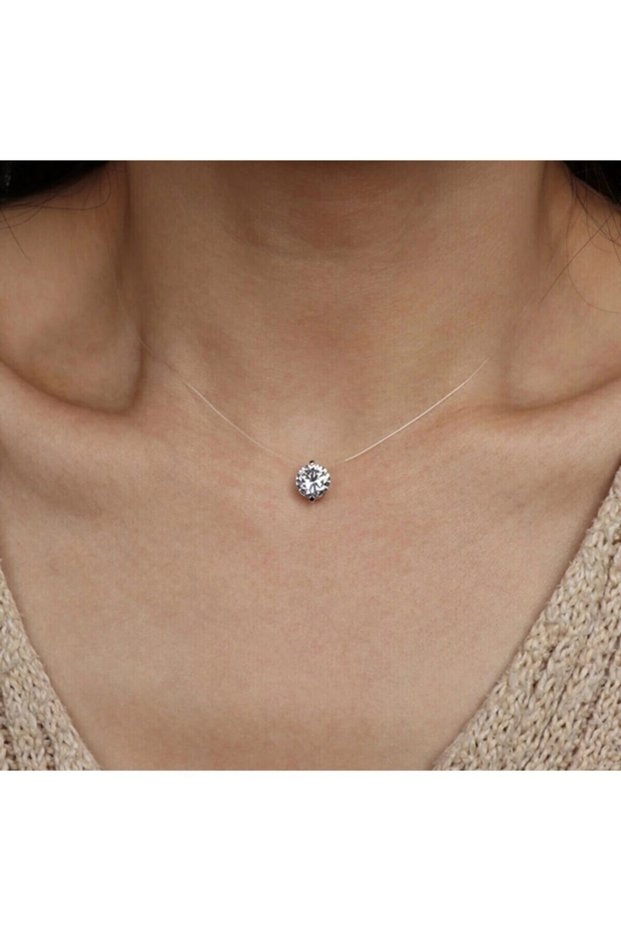 White Stone Line Ghost Gift Necklace Jewelry Accessory