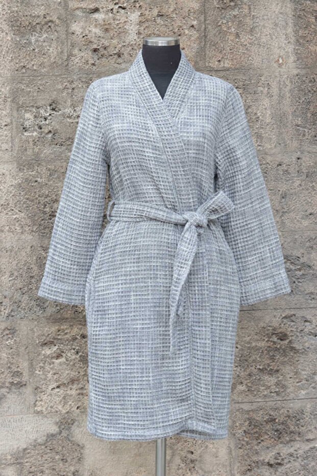 Waffle Bornoz -gri - 1