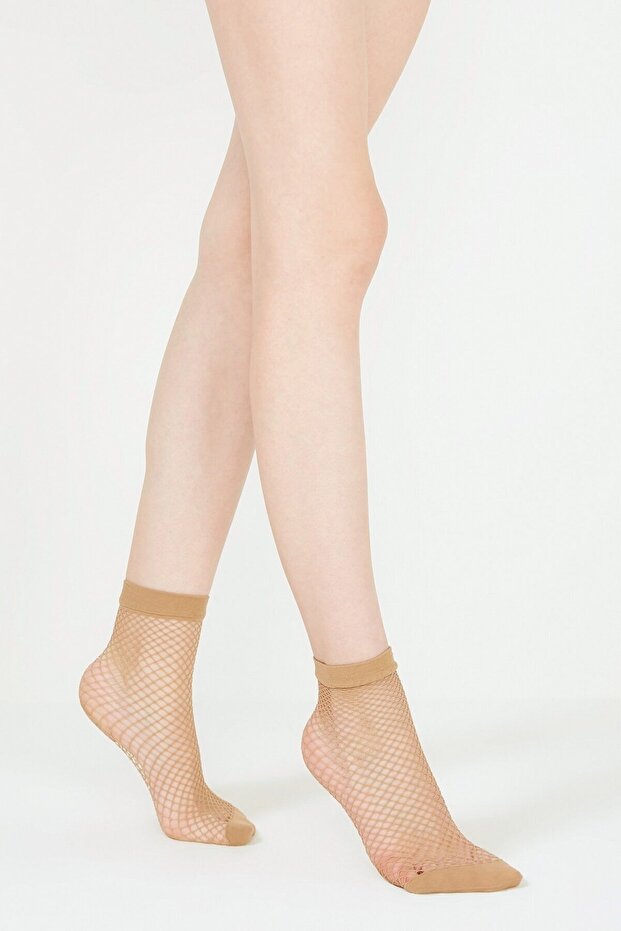 Women's Skin Color Classic Fishnet Socks 3-Piece