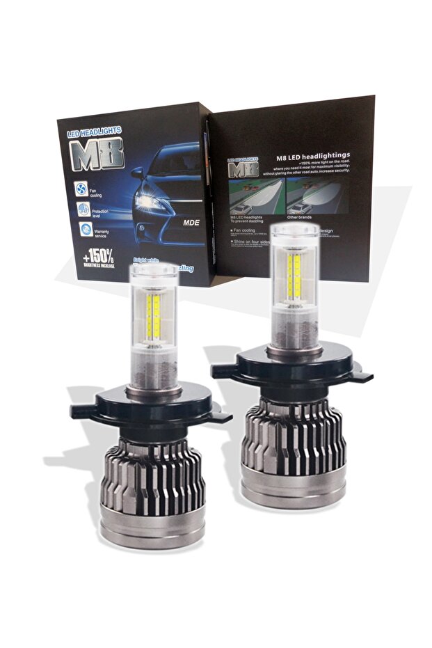 Led 360 M8 H4 Full Power Csp 360° Led Xenon Far Ampulü %100 Canbus 12000lm - 2