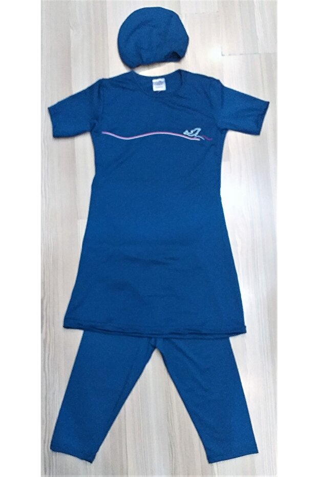 Lazella Short Sleeve Kids Hijab Swimsuit Half Covered
